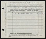 Entry card for Williams, Ruth C. for the 1956 May Show.