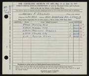 Entry card for Clements, Warren F., Jr. for the 1957 May Show.