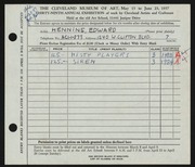 Entry card for Henning, Edward B. for the 1957 May Show.