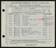 Entry card for Hykes, Sterling V. for the 1957 May Show.