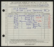 Entry card for Neumann, William A. for the 1957 May Show.