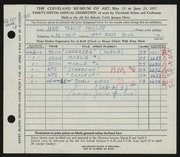 Entry card for Phillips, Jane Travis for the 1957 May Show.