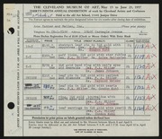Entry card for Potter and Mellen , and Miller, Frederick Anson; Kuhl, Condon; Hallqvist, Solve Carl; Johnson, James O.; Weiser, Raymond T. for the 1957 May Show.