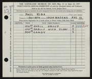 Entry card for Riba, Paul for the 1957 May Show.