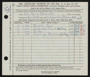 Entry card for Schneider, Ida Mary for the 1957 May Show.