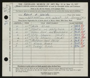 Entry card for Woide, Robert E. for the 1957 May Show.