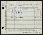 Entry card for Clements, Warren F., Jr. for the 1958 May Show.