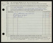 Entry card for Coolidge, Lee for the 1958 May Show.