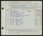 Entry card for Maringer, Carol for the 1958 May Show.