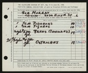 Entry card for Murray, Sue for the 1958 May Show.