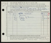 Entry card for Newhauser, Herman for the 1958 May Show.