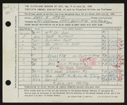 Entry card for Stats, Karl Palmer for the 1958 May Show.