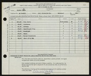Entry card for Noble, Bernie for the 1959 May Show.