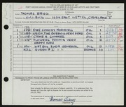 Entry card for Bang, Thomas for the 1960 May Show.