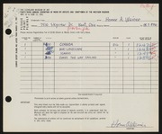 Entry card for Weiner, Homer for the 1961 May Show.