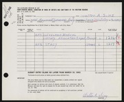 Entry card for Sinz, Walter A. for the 1962 May Show.