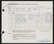 Entry card for Skeggs, David P. for the 1962 May Show.