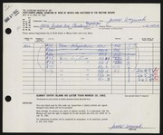 Entry card for Wozniak, James for the 1962 May Show.