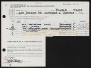 Entry card for Testa, Ronald for the 1964 May Show.
