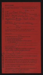 Entry card for Floyd, Carl for the 1984 May Show.