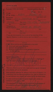Entry card for Hall, Brian G. for the 1984 May Show.