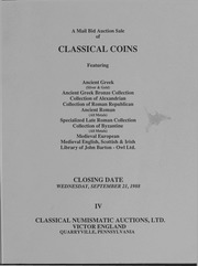 A Mail Bid Auction Sale of Classical Coins
