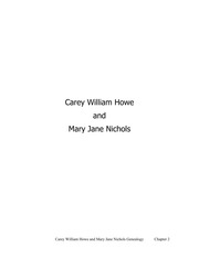 Carey Howe And Mary Nichols Genealogy