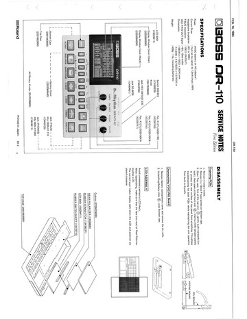 Boss DR-110 Service Notes : Roland : Free Download, Borrow, and