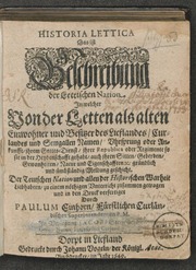 Paul Einhorn   Historia Lettica, Dorpat 1649; Refo...