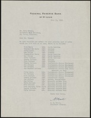 Federal Reserve Bank of St. Louis Correspondence, 1940