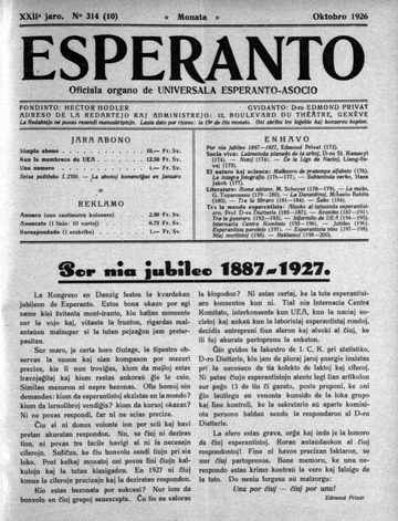Bitarkivo.org] Esperanto (UEA) n314 (okt 1926) : Universala 