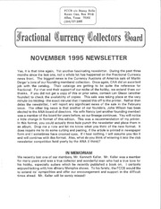 Fractional Currency Collectors Board Newsletter