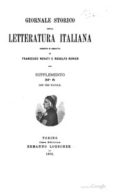Giornale storico della letteratura italiana  Suppl...
