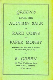 Green's Mail Bid Auction Sale of Rare Coins and Paper Money