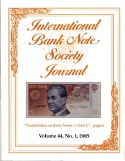 International Bank Note Society Journal (Issue 1, 2005)