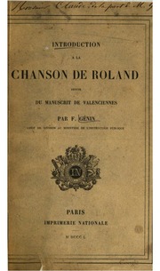 Introduction à la Chanson de Roland suivie du manu...