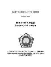 Khutbah Idul Fitri 1432 Bahasa Jawa : jon_torr@yahoo.co.id 
