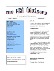 The MCA Advisory, November 2004