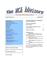 The MCA Advisory, October 2005