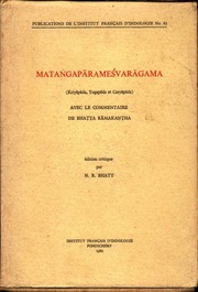 Matanga Parameshwavaragama Avec Le Commentaire De ...