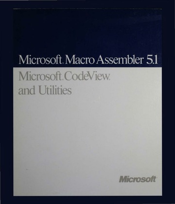Microsoft Macro Assembler 5.1 CodeView and Utilities : Free Download