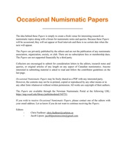 Occasional Numismatic Papers No. 2