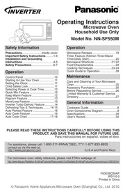 Panasonic nn-gd371m manual