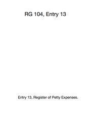 Register of Petty Expenses, 1863 - 1905