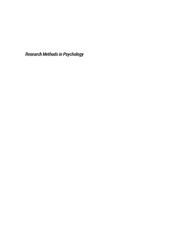 research methods in psychology 2nd canadian edition