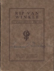 Rip Van Winkle   Gregg Shorthand   2nd Edition   1