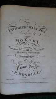 Four Favorite Waltzes, Composed by Mozart