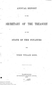 Report of the Secretary of the Treasury on the State of the Finances (1896)