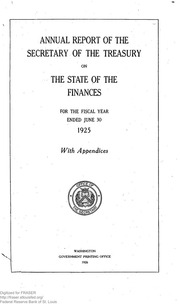 Report of the Secretary of the Treasury on the State of the Finances (1925)