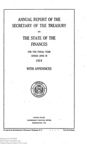 Report of the Secretary of the Treasury on the State of the Finances (1931)